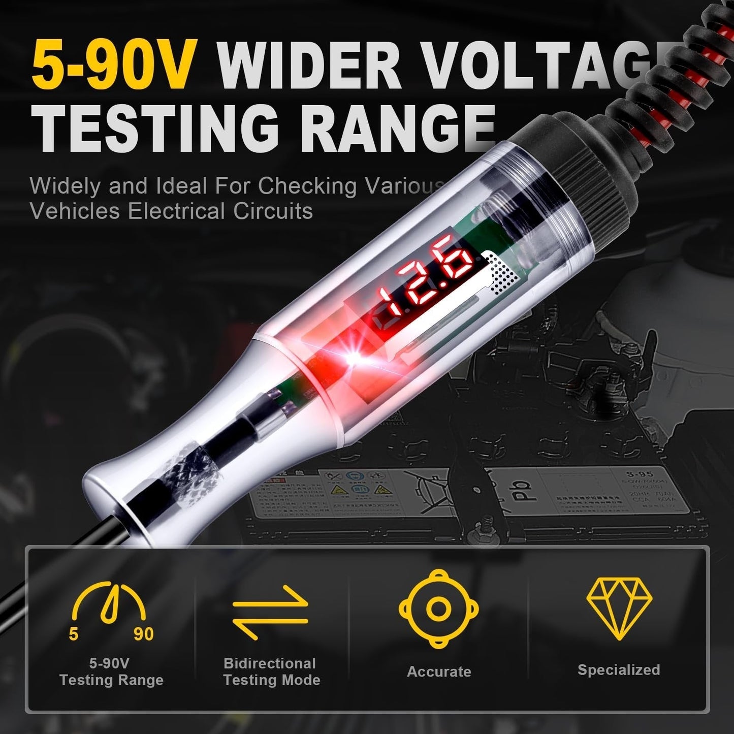 š„Hot Sale 50% OFFš„Heavy Duty 5-90V Digital LED Circuit Tester