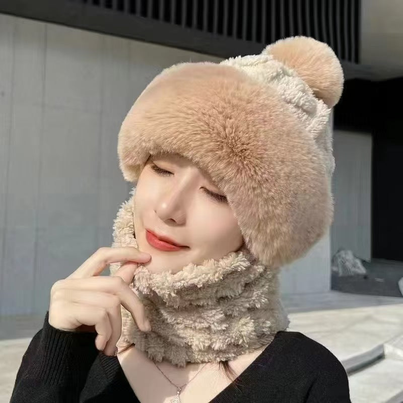 šHOT SALEš„° Women's Winter Warm Windproof Plush Scarf Hat