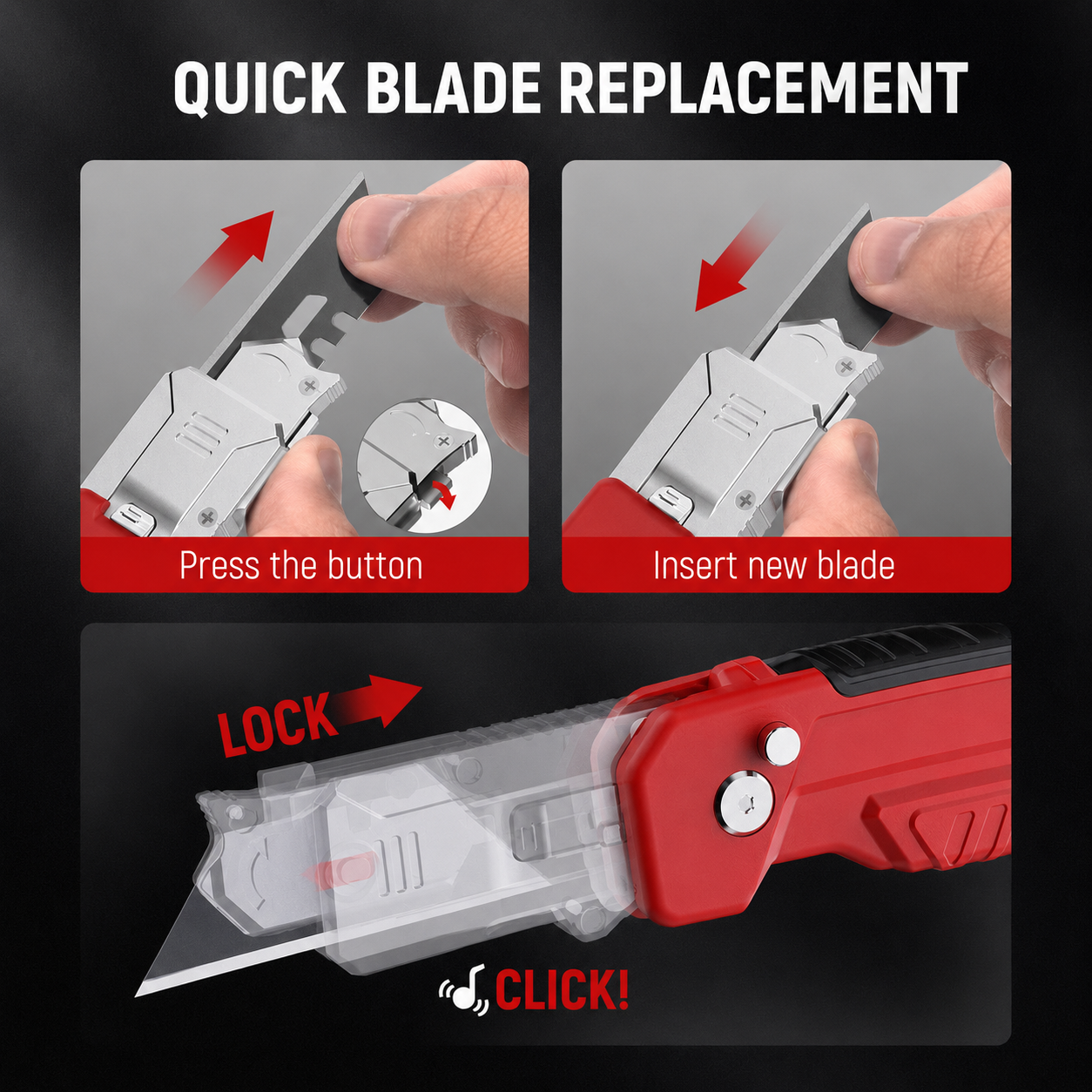 📢📢50% OFF !! ⏰ 2-in-1 Foldable Utility Knife & Scraper – Portable Razor Blade, Multi-Surface Cleaning ✨