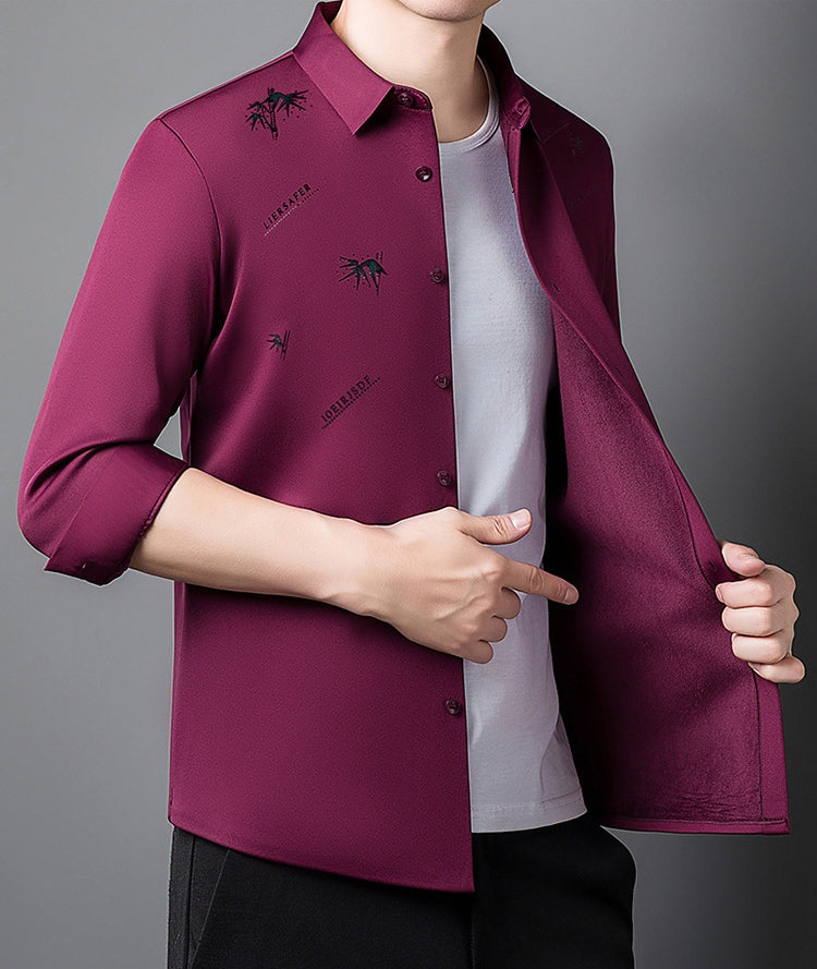 🔥Winter New🔥Men's Plush Lined Thickened Long Sleeve Shirt