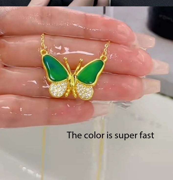 Hot Saleš„Magnetic Gradient Gemstone Butterfly Necklace