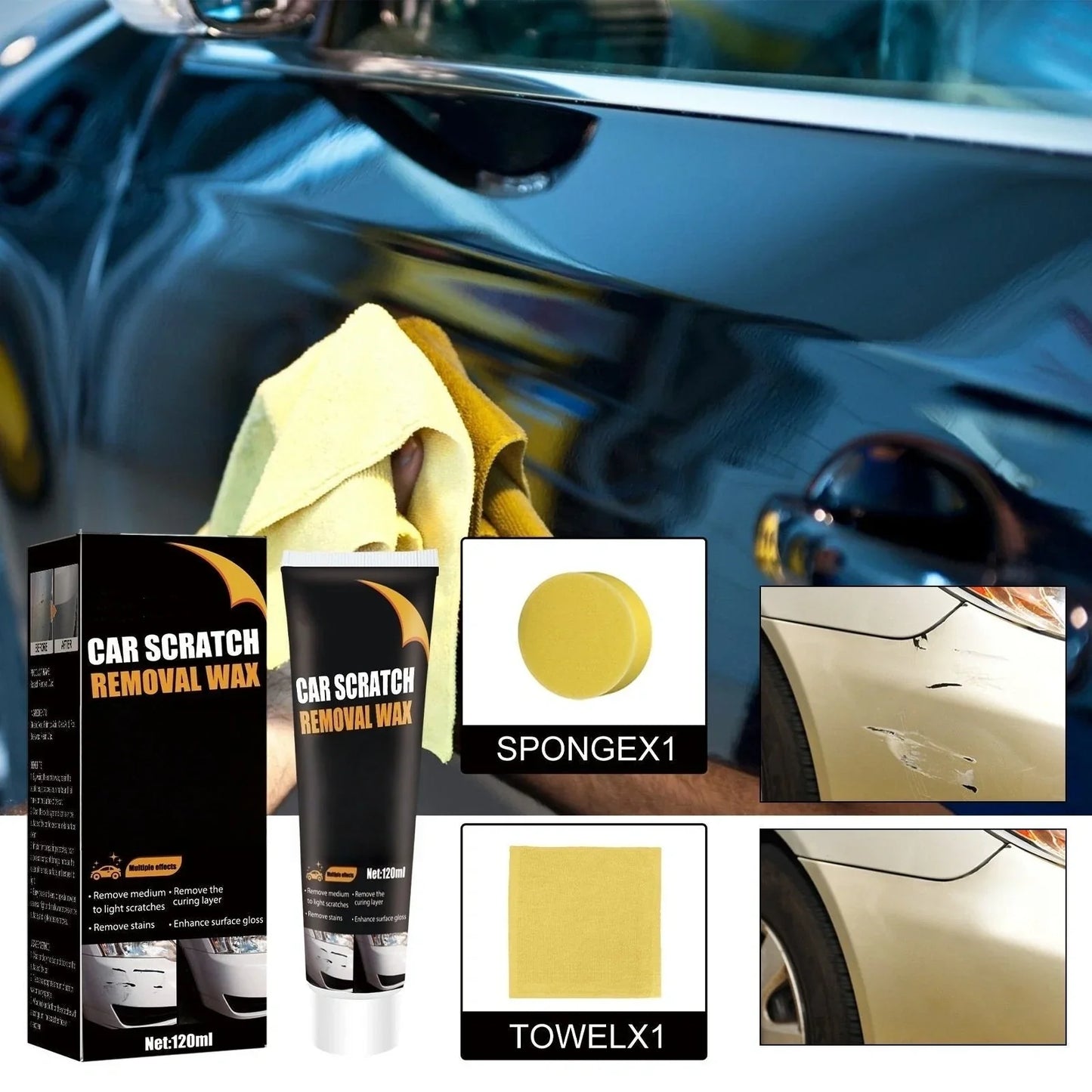 đ„Last Day 49% OFFđ„Car scratch repair waxđ§šA must-have brand new car