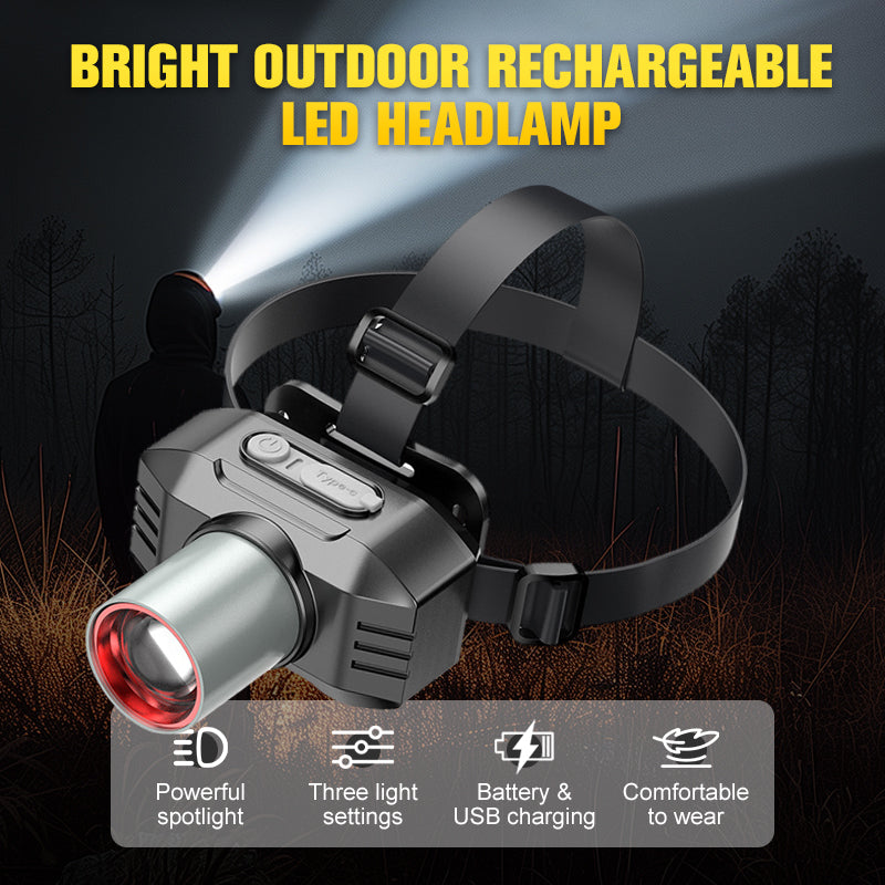 š„Hot Sale 50% OFFš„Bright Outdoor Rechargeable LED Headlamp