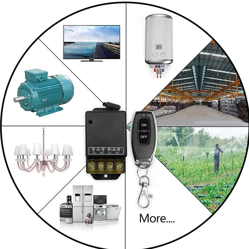 Wireless remote control switch and receiver kit, no wiring required