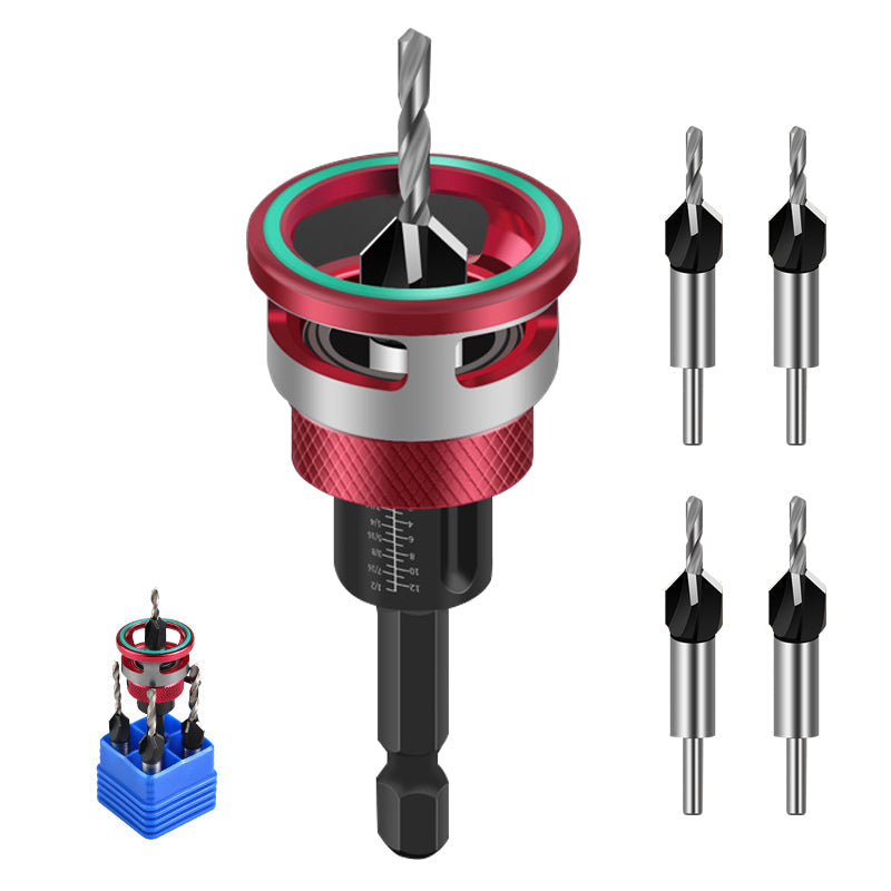 π§ 50% OFF NOW! π© Wood Countersink Drill Bit Set β Auto Depth Stop, 4-Cutting-Edge & Precision Adjustable π οΈ
