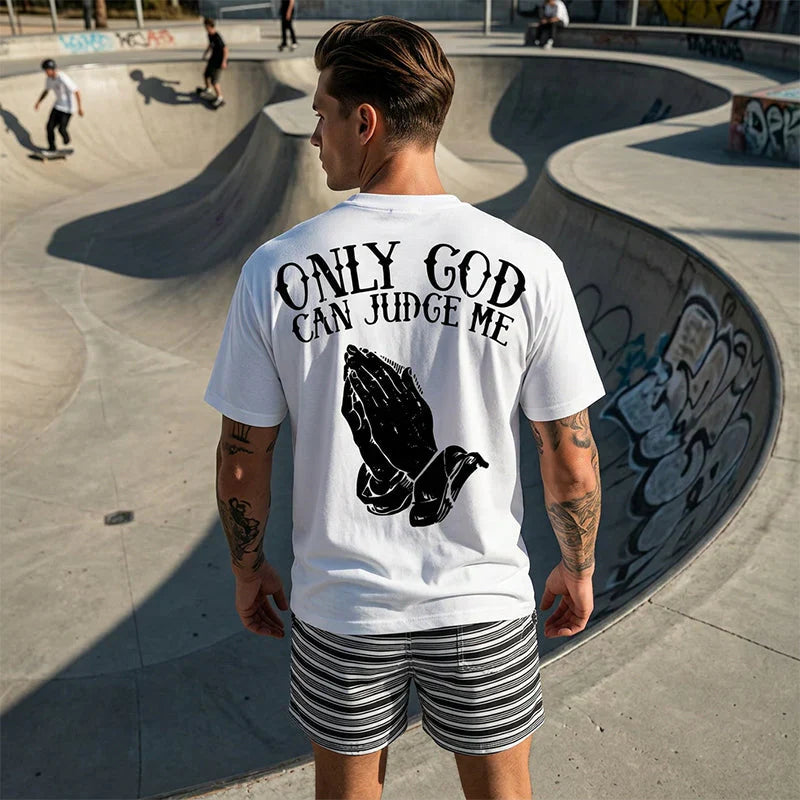 ๐ 50% OFF NOW! ๐ Men's Praying Hands Graphic Tee โ Soft Cotton & Symbolic Design โ Casual & Versatile Style ๐๏ธ