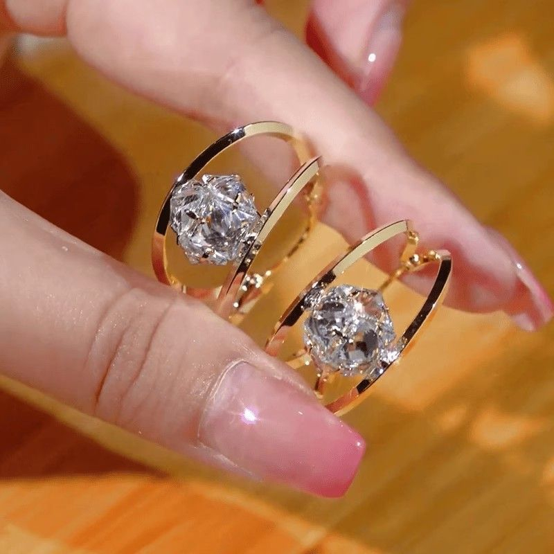 đž 50% OFF NOW! đžDouble Hoop Sparkling Zirconia Ball Earrings