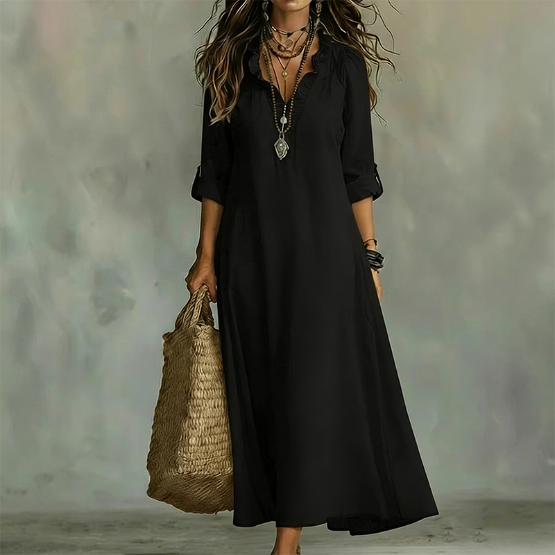 📢📢42% OFF !! ⏰Bohemian Ruffle V-Neck Maxi Dress