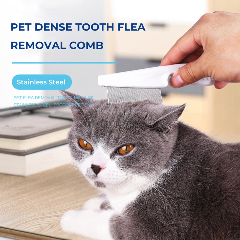 🐾 Buy 1 Get 1 FREE! 🛁 Multifunctional Pet Grooming Comb – Tear Stain & Flea Removal with Fine Stainless Steel Needles ✨
