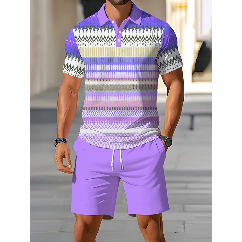 π LIMITED-TIME 50% OFF! π₯ Men's Two-Piece Shirt and Shorts Set β Digital Print, Athletic Fit, Wrinkle Resistant β¨