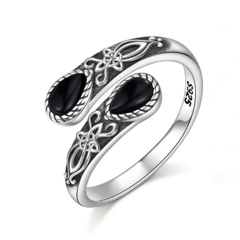 📢📢50% OFF !! ⏰Vintage Adjustable Open Ring with Teardrop Glowing Zircon