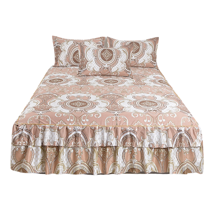 πΈ LIMITED TIME 50% OFF! 3-Piece Floral Ruffled Bed Skirt β Decorative Bedroom Bedding Set with Pillowcases β¨