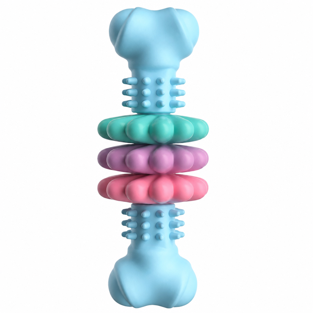 🐶 Durable TPR Bone Shaped Dog Chew Toy – Tough, Textured, Interactive ✨