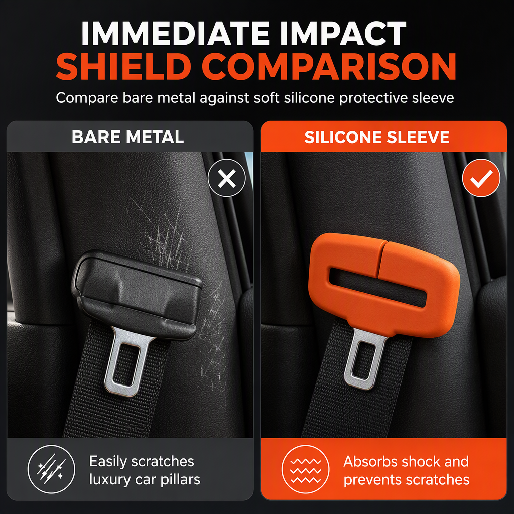 📢 BUY 1 GET 1 FREE! ✨ Universal Silicone Seat Belt Buckle Cover – Anti-collision, Anti-scratch, Noise Reduction 🚗
