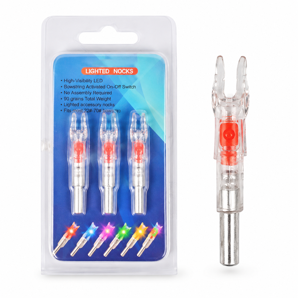 Automatic LED Lighted Arrow Nock for 6.2mm Inner Diameter Arrow Shafts