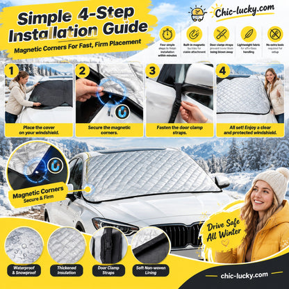 🔥Clear Your Windshield Instantly! Magnetic Frost & Snow Cover❄️