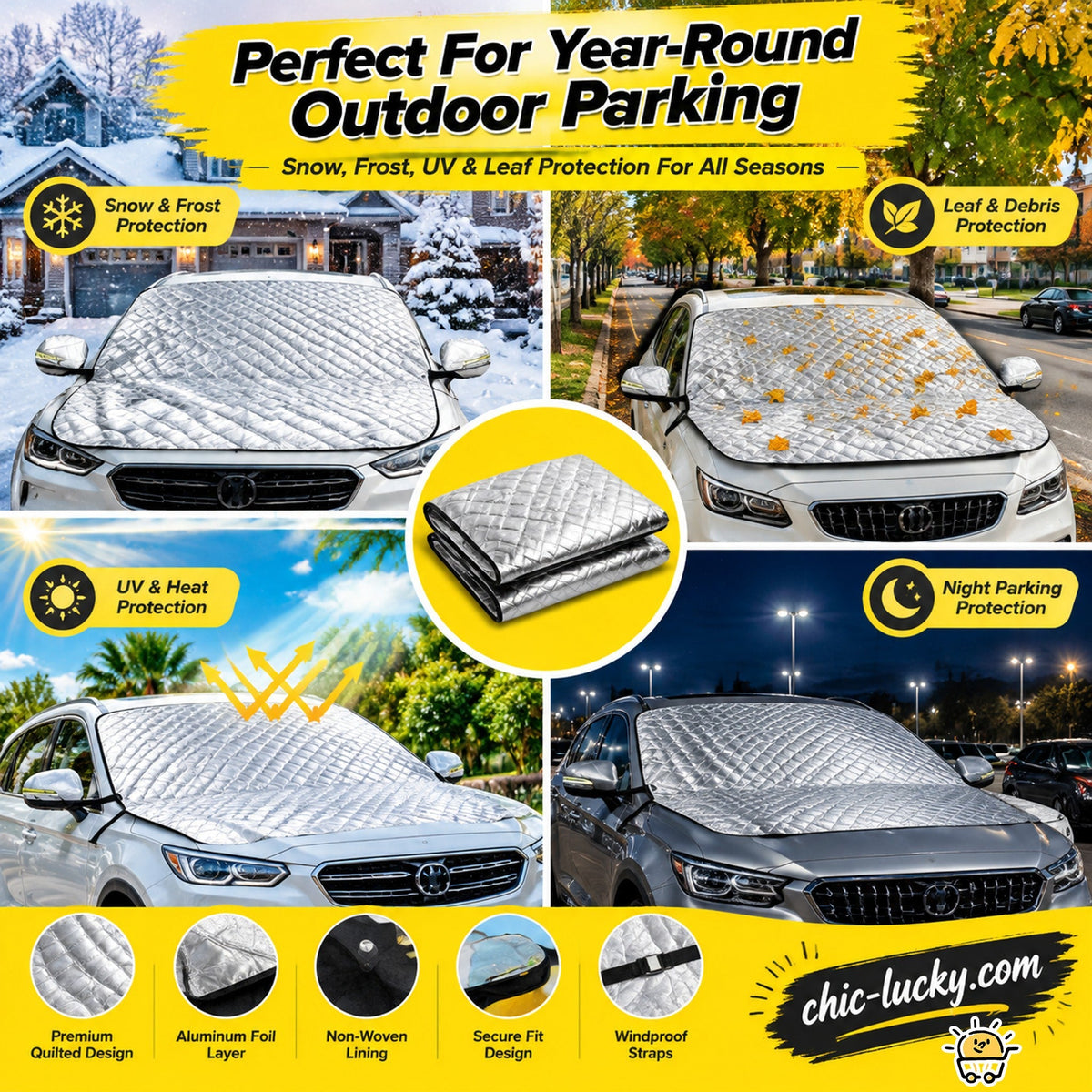 🔥Clear Your Windshield Instantly! Magnetic Frost & Snow Cover❄️