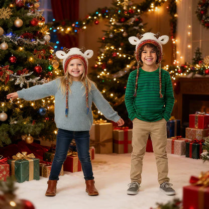 🎁🎄Christmas Sale 50% OFF! 🦌Original design Festive Christmas Antler Hat🧶