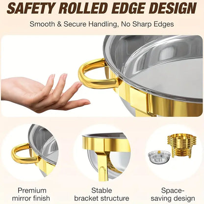 🔥 69% OFF NOW! 🎄 Stainless Steel Chafing Dish Buffet Set - Even Heat & Durable, Perfect for Holiday Gatherings and Parties ✨