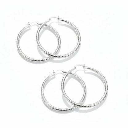 🎉BUY 1 GET 1 FREE🎁Diam🎉 BUY 1 GET 1 FREE 🎁 Diamond-Cut Hoop Earrings for Women – Elegant, Sparkling 💎ond-Cut Hoop Earrings for Women