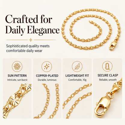 💫 Women's Elegant Copper Plated Flat Chain Necklace – Timeless Shine, Premium Finish & Versatile Daily Wear – A Must-Have Accessory for Every Woman 💖