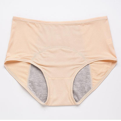 High-Waist Cotton Leak-Proof Panties – All-Day Dry & Odor-Free