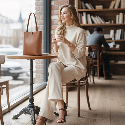 🎁Winter Hot Sale 50% OFF💝Women's 2-piece set – Asymmetrical sweater + Wide-Leg pants