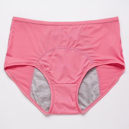 High-Waist Cotton Leak-Proof Panties – All-Day Dry & Odor-Free