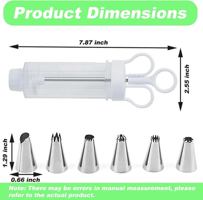 📢 LIMITED TIME 50% OFF! ⏰ Stainless Steel Cake Decorating Gun Kit – Complete Frosting Piping Set with 18 Tips & Nozzles – Decorate Inside & Out ✨
