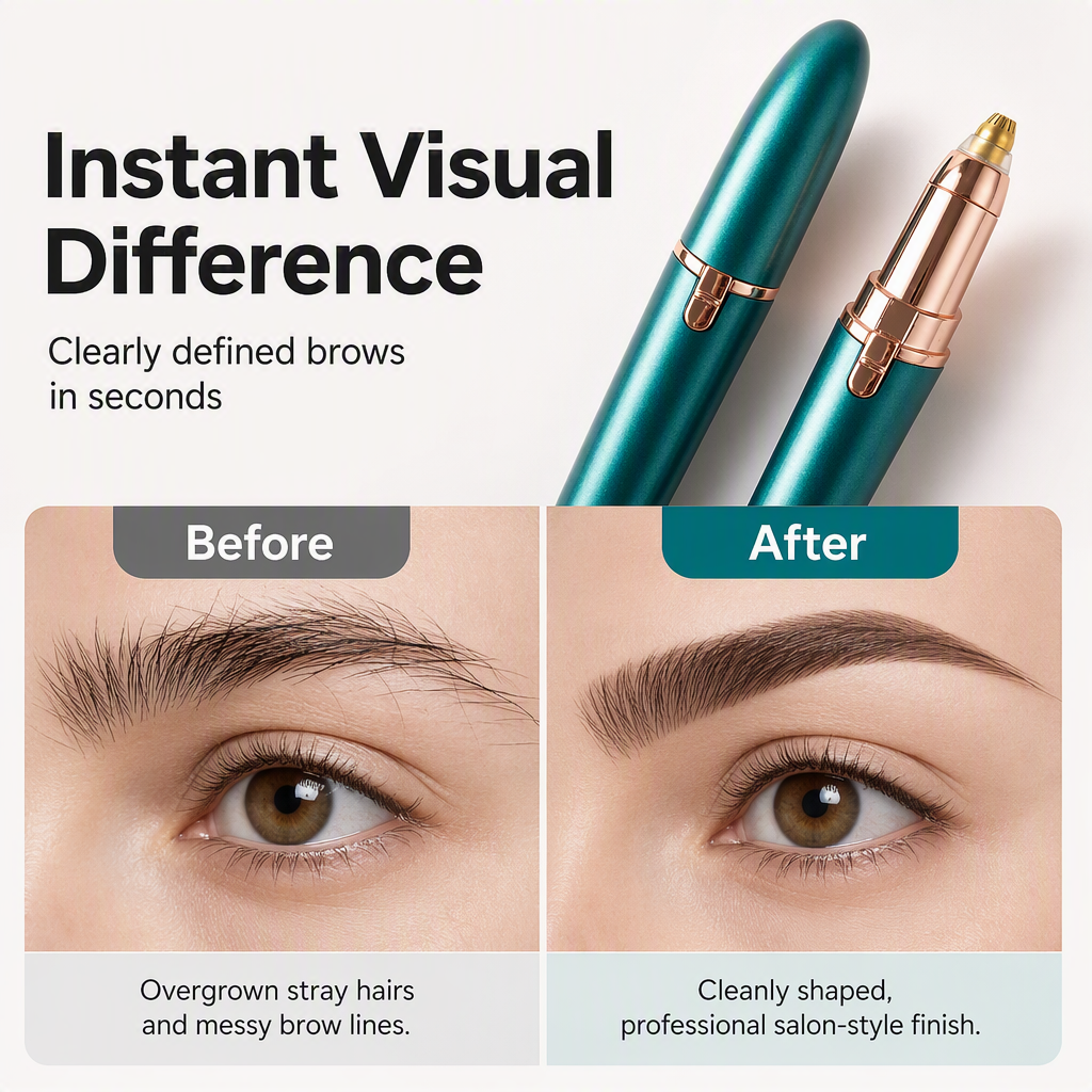 Precision Brow Trimmer Pen – LED Light Electric Eyebrow Shaper For Effortless Grooming