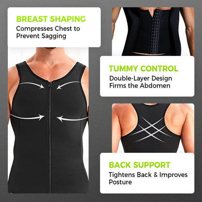 ⏳Time-Limited Special⏰Men's Zip-Up Waist Trainer Vest