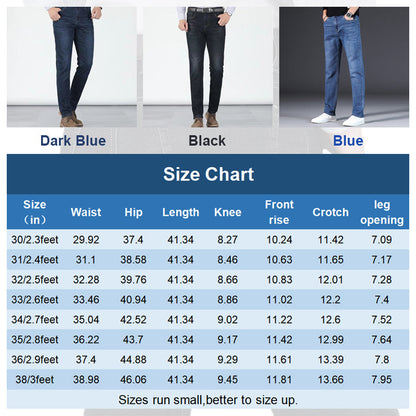 👖 LIMITED-TIME 50% OFF! 💥 Men's Elastic High Waist Straight Leg Jeans – Stretch Cotton, Breathable, Classic Fit ✨