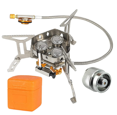 ⏰Camping Gas Burner – 5800W, Piezo Ignition, Windproof 🔥