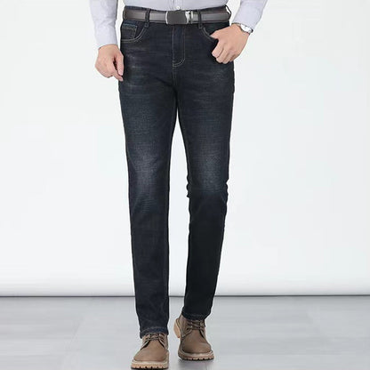 👖 LIMITED-TIME 50% OFF! 💥 Men's Elastic High Waist Straight Leg Jeans – Stretch Cotton, Breathable, Classic Fit ✨
