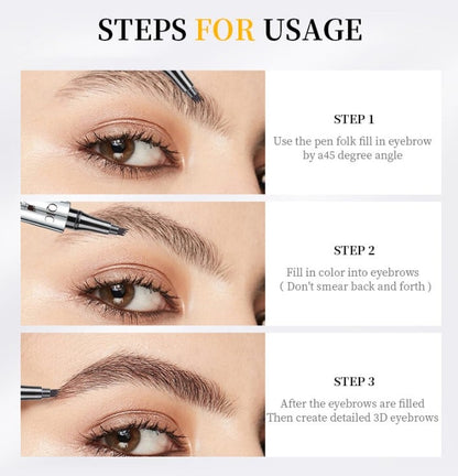 📢📢Buy 1 get 1 free⏰3D Waterproof Microblading Eyebrow Pen 4 Fork Tip Tattoo Pencil