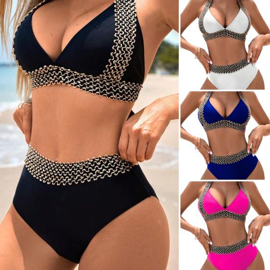 🔥Last Day Promotion 50% OFF🔥Sexy V-neck Women's Holiday Swimsuit With Wavy Pattern