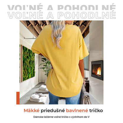 👕 LIMITED-TIME 50% OFF! 💥 Women's Casual Loose V-Neck T-Shirt – Soft, Breathable, Flowy Hem ✨