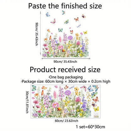 📢📢40% OFF !! ⏰Colorful Floral Bouquet Window Sticker – Vibrant design, easy peel & removable – Perfect for home, cafe & spring decor ✨