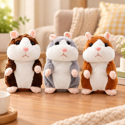 🐹🔥 50% OFF! Talking Hamster Plush – Repeats Whatever You Say, Auto Head-Shaking, Hilarious Fun for Kids & Adults, Soft Interactive Repeat Voice Toy (3×AAA, Batteries Not Included) ✨