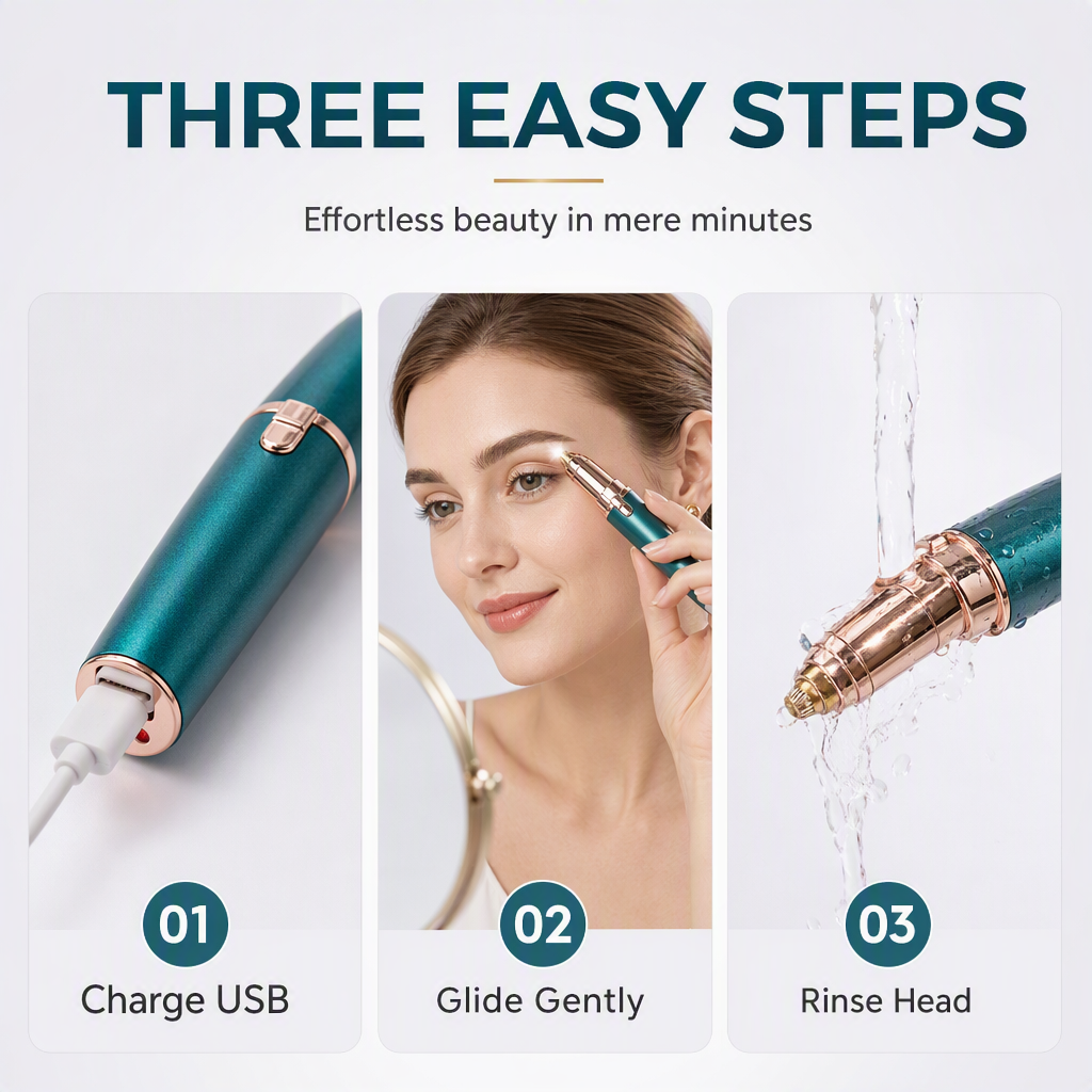 Precision Brow Trimmer Pen – LED Light Electric Eyebrow Shaper For Effortless Grooming