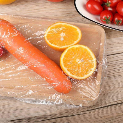 📢📢【Limited Offer – Buy 1 Get 1 Free】🔥 100pcs Disposable Stretch Film for Bowls & Plates, Elastic Container Lids, Plastic Wrap Alternative for Leftovers, Fruit, Vegetables & Kitchen Food Storage
