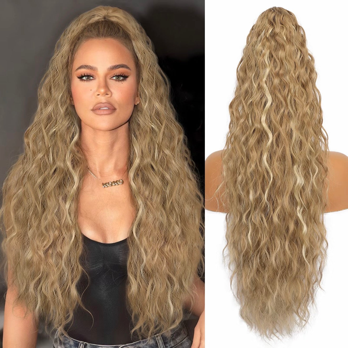 🔥Last Day Sale 50% OFF⏰💥Curly Wavy Frizzy Hair Extension with Ponytail🎁