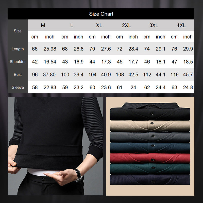 🍂Early Autumn Hot Sale 59% OFF🍁Men's Lapel Faux Two-Piece Knitted Shirt