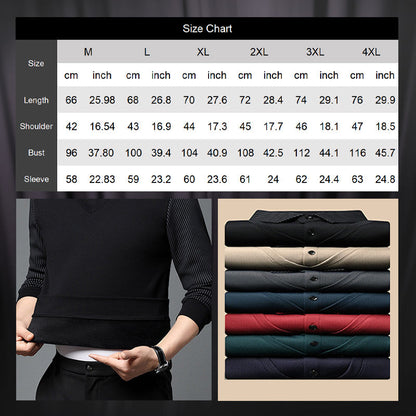 🍂Early Autumn Hot Sale 59% OFF🍁Men's Lapel Faux Two-Piece Knitted Shirt