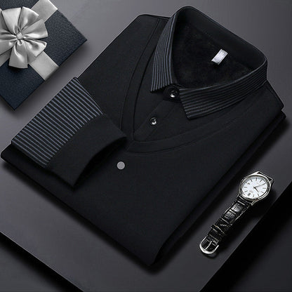 🍂Early Autumn Hot Sale 59% OFF🍁Men's Lapel Faux Two-Piece Knitted Shirt