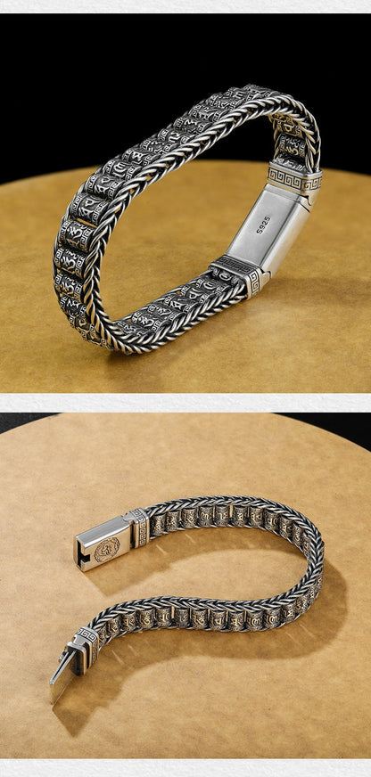 💎 60% OFF! 💎 Tibetan Prayer Wheel Bracelet – 925 Sterling Silver, Lucky Charm & Valentine's Day Gift