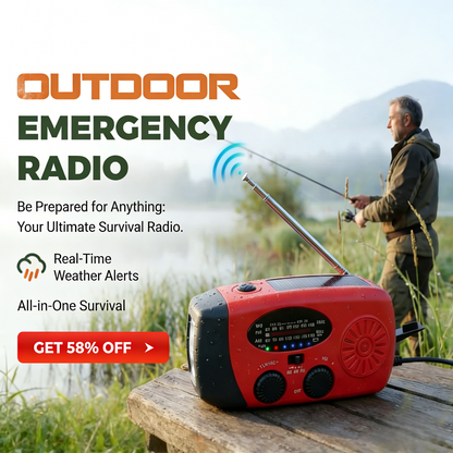 ⚡ Multifunctional Solar Emergency Radio – Self-charging, Alert-ready, Compact ✨