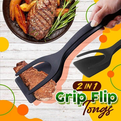 📢📢40% OFF !! ⏰2 In 1 Grip Flip Tongs