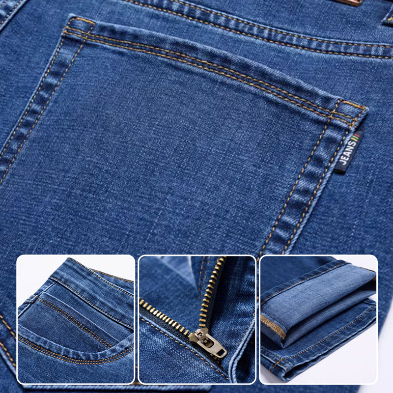 👖 LIMITED-TIME 50% OFF! 💥 Men's Elastic High Waist Straight Leg Jeans – Stretch Cotton, Breathable, Classic Fit ✨