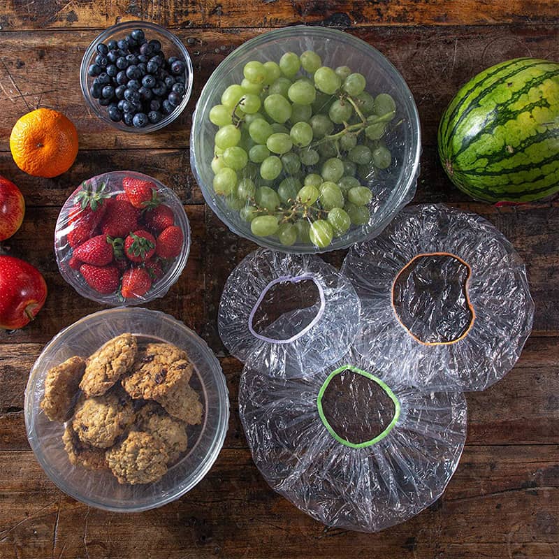 📢📢【Limited Offer – Buy 1 Get 1 Free】🔥 100pcs Disposable Stretch Film for Bowls & Plates, Elastic Container Lids, Plastic Wrap Alternative for Leftovers, Fruit, Vegetables & Kitchen Food Storage